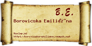 Borovicska Emiliána névjegykártya